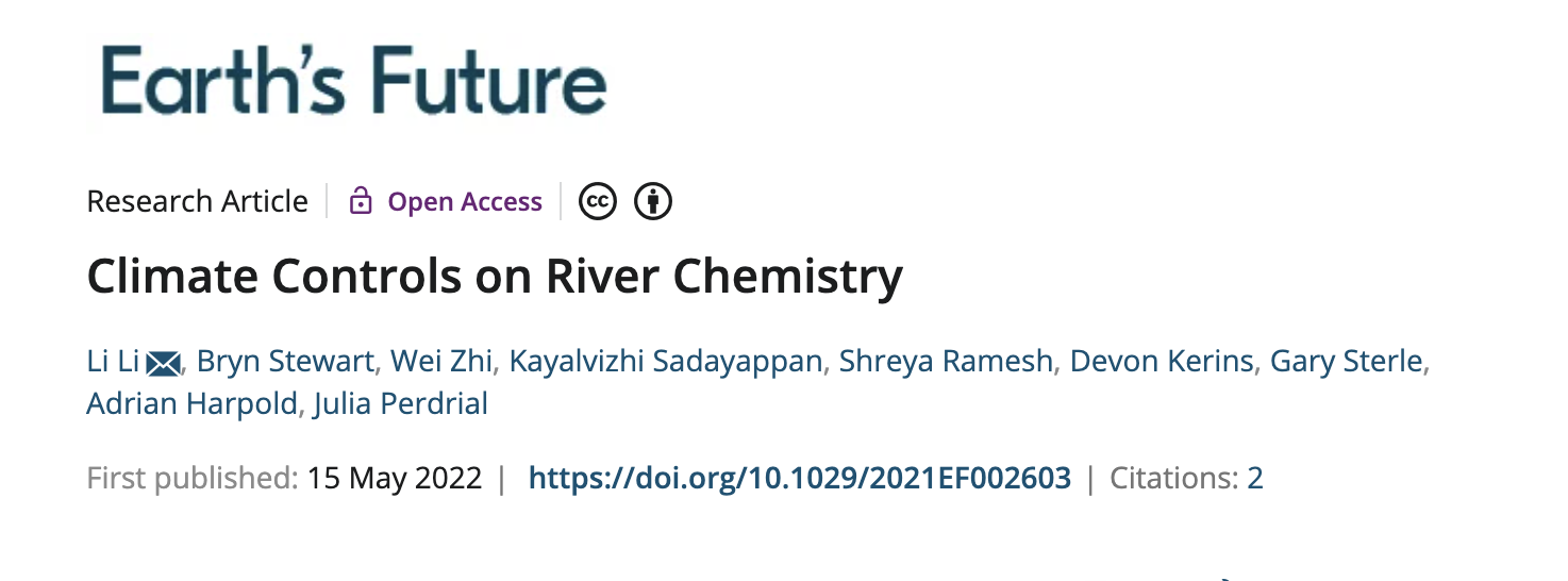 The Climate Control on River Chemistry