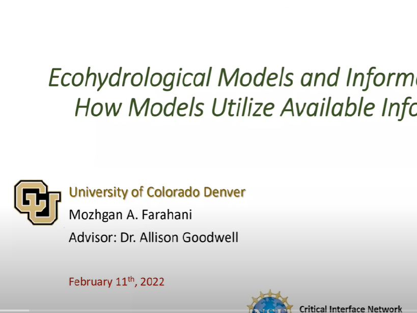 Ecohydrological Models and Information Flow - Webinar